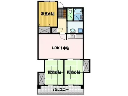 エクセレンス下屋敷(3LDK/3階)の間取り写真