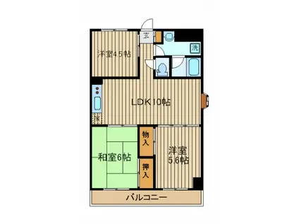 サンクレスト西原(3LDK/5階)の間取り写真