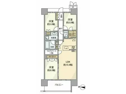 MJR深川住吉(3LDK/14階)の間取り写真