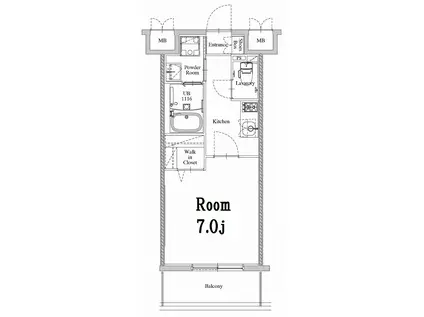 エンクレスト天神ウエスト(1K/6階)の間取り写真