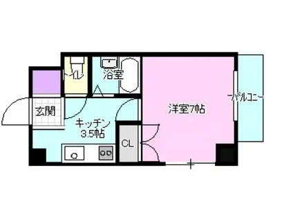 ロードワイドビル(1K/3階)の間取り写真
