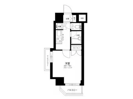 プレール東神田(1K/4階)の間取り写真