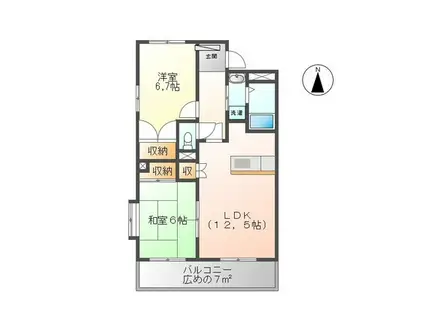 コンフォース荒井(2LDK/3階)の間取り写真