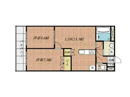 アーバンヒルズサイトII(2LDK/3階)の間取り写真