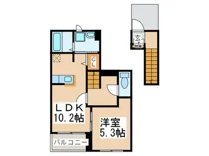 ヴィラ・スペランツア(1LDK/2階)の間取り写真