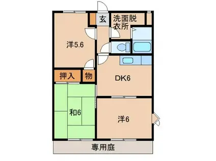 ソレアード赤坂(3DK/1階)の間取り写真