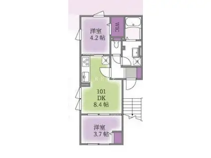 ルート清澄(2DK/1階)の間取り写真