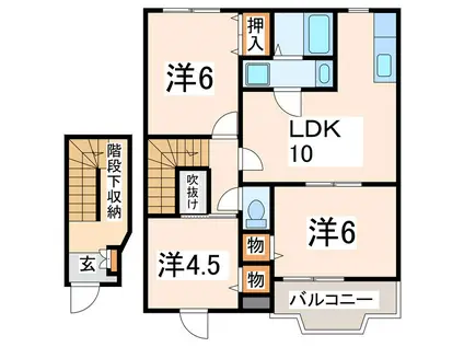 グローリー花立III(3LDK/2階)の間取り写真