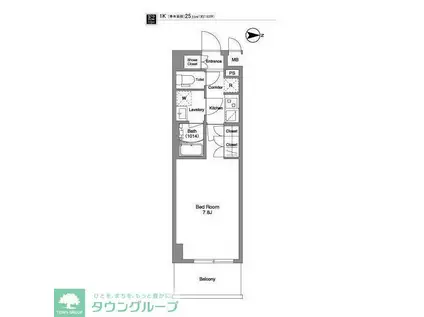 コンフォリア西新井(1K/7階)の間取り写真