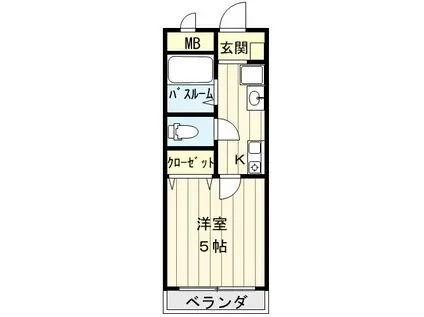 パークタウン(1K/2階)の間取り写真