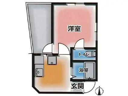 東山ビル(ワンルーム/5階)の間取り写真