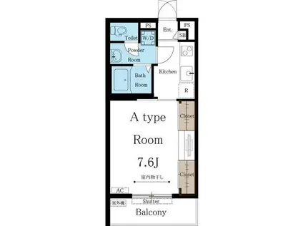 SIENA(1K/2階)の間取り写真