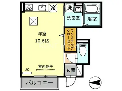 リベルタード衣摺(ワンルーム/1階)の間取り写真