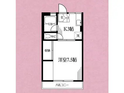 シティハイムコスモス(1K/2階)の間取り写真