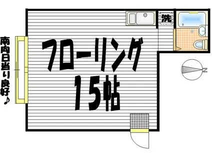 IKハイツ7(ワンルーム/2階)の間取り写真
