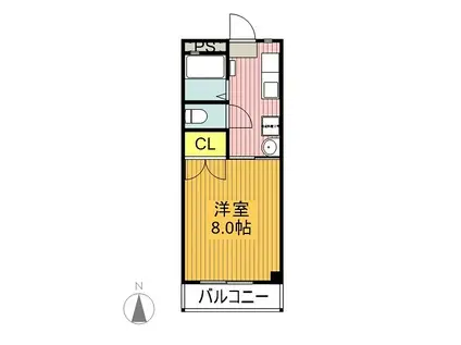 ミッキーハイツ(1K/2階)の間取り写真