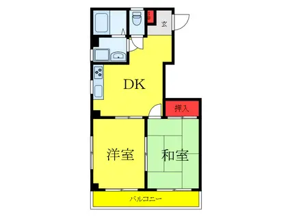 ロイヤルハイツ荒川(2DK/3階)の間取り写真