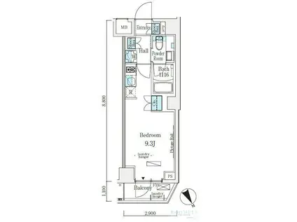 ソラニテ馬込(ワンルーム/5階)の間取り写真