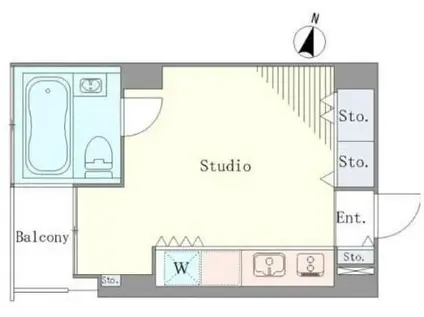 ベルメゾン南麻布グラン(ワンルーム/6階)の間取り写真