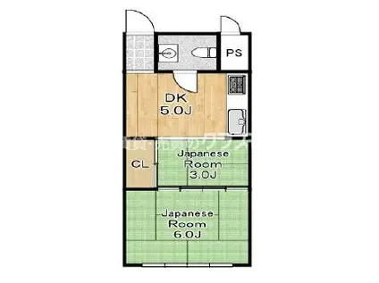 ヴィラ大正(1DK/4階)の間取り写真