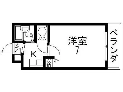 エスグランデ渋川(1K/1階)の間取り写真