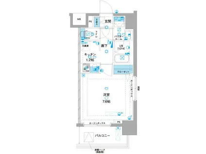 ジェノヴィア両国IIグリーンヴェール(1K/5階)の間取り写真