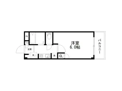 ノースフラット(1K/2階)の間取り写真