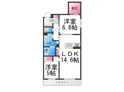 グランステラ鳳(2LDK/3階)の間取り写真
