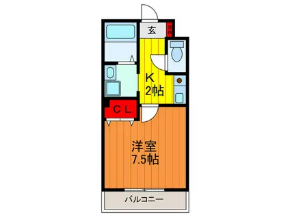 BIG8ハウス(1K/3階)の間取り写真