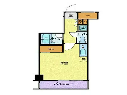 スカイコート品川大崎(ワンルーム/6階)の間取り写真