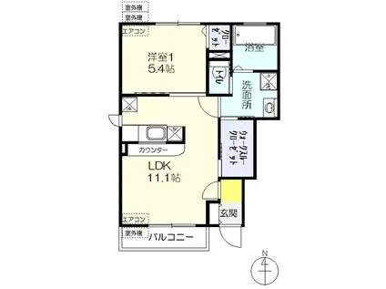ロイヤルシルティ(1LDK/1階)の間取り写真