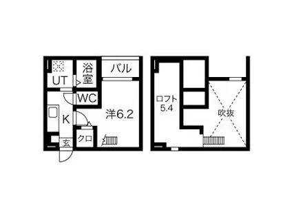 ブルームヒル花塚(1K/1階)の間取り写真