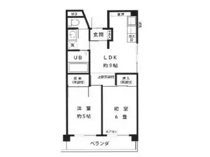 ローレルハイム(2LDK/4階)の間取り写真