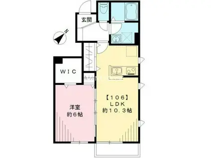 WIN BELL柴崎ウィンベルシバサキ(1LDK/1階)の間取り写真