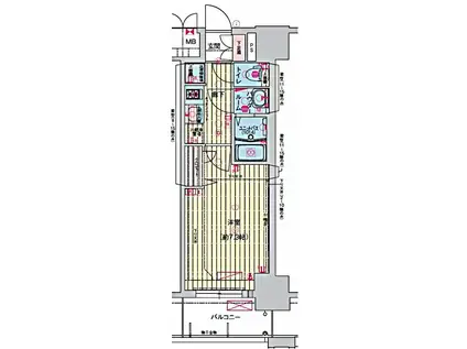 プレサンス栄フェル(1K/10階)の間取り写真