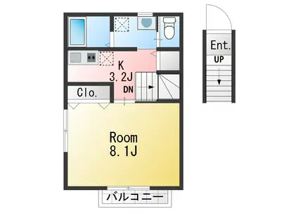 レーガベーネマツド(1K/2階)の間取り写真