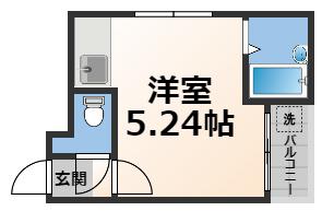 大宝小阪駅前ヴィラデステ(ワンルーム/6階)の間取り写真