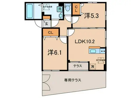 タカサゴ白金台(2LDK/1階)の間取り写真