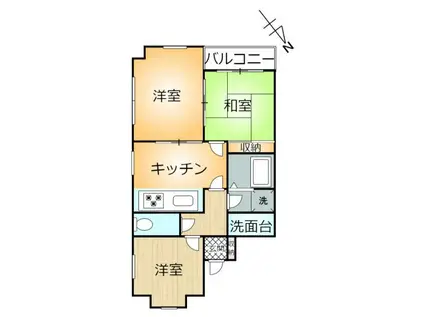 二ツ木TKヒルズ(3DK/4階)の間取り写真