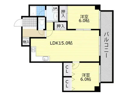 サンパレス新大阪(2LDK/3階)の間取り写真
