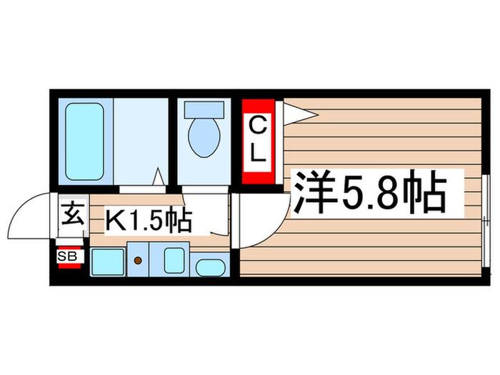 ルココン平井(1K/1階)の間取り写真