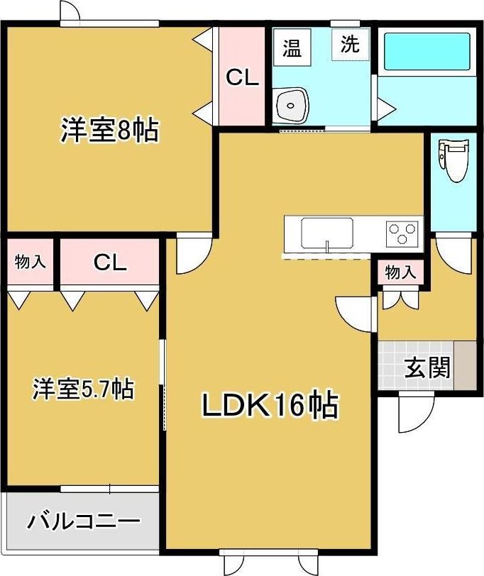 イースト GARDENII(2LDK/1階)の間取り写真