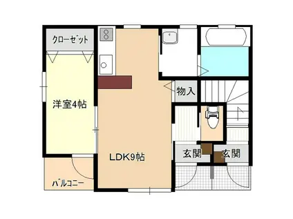 ブルージュ青山(1LDK/1階)の間取り写真