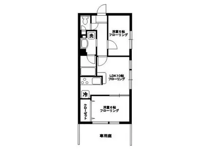 豊島区高松(2LDK/1階)の間取り写真
