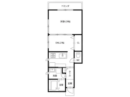 ピース・ウィステリア A棟(1DK/1階)の間取り写真