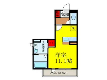 クレール鉢塚(ワンルーム/3階)の間取り写真