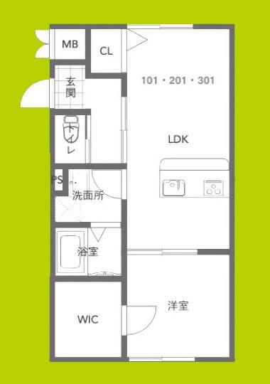CHOU CHOU MAKINOSAKA(1LDK/1階)の間取り写真