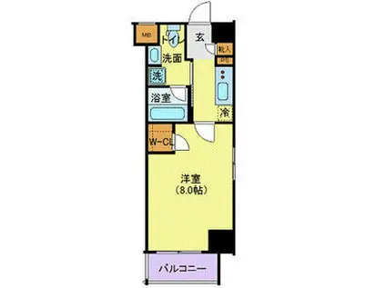 メイクスデザイン住吉アジールコート(1K/4階)の間取り写真