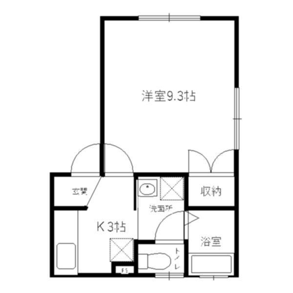 プレサント(1K/1階)の間取り写真
