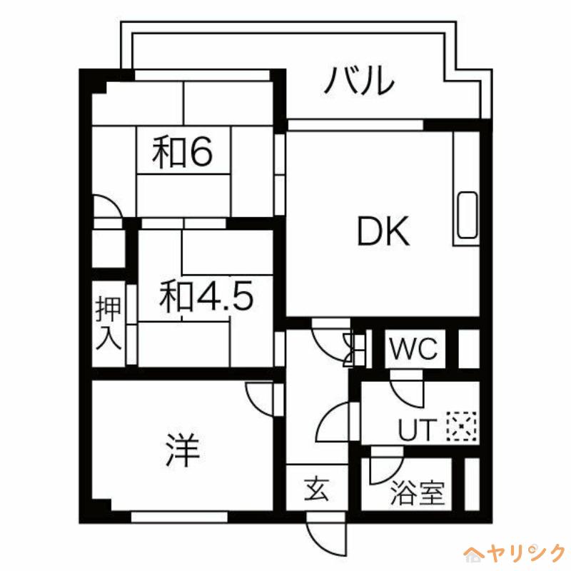 ライオンビル(3DK/5階)の間取り写真